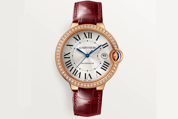 BALLON BLEU CUIR BORDEAU GOLD WHITE SERTIE